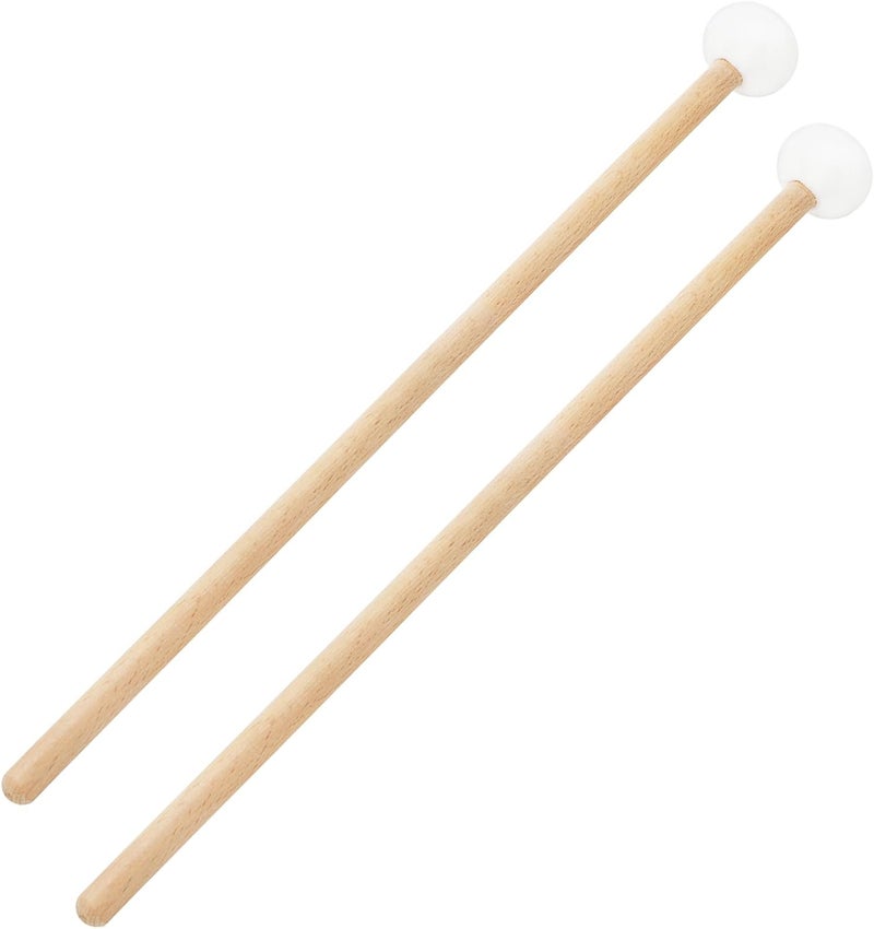 Youeon 1 Pair Timpani Mallets, 15 Inch Soft Felt Drum Sticks with Maple Handle, Percussion Mallet for Concert Band, Orchestra, Live Performance, Marching and Practice - Image 1